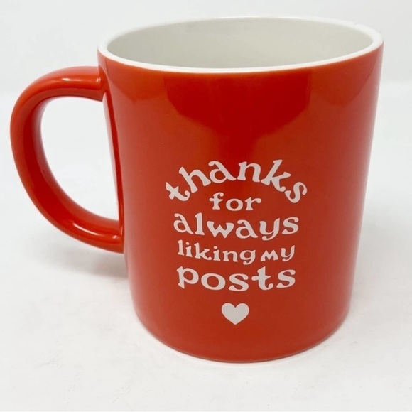 parker lane Other - PARKER Lane Red Thanks For Always Liking My Post Coffee Mug holiday office gift